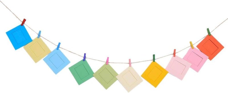 woobles Hanging Photo Frame,Photo Display Picture Frame Collage by Multi Photo Display with 10 Clips Photo Frame Picture Display Modern Home Decor + Color Clips - Image 3